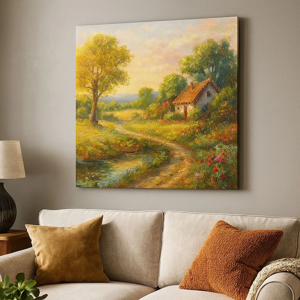Bild auf Leinwand - Leinwandbild - In der Flut Blumen - 30x30 cm