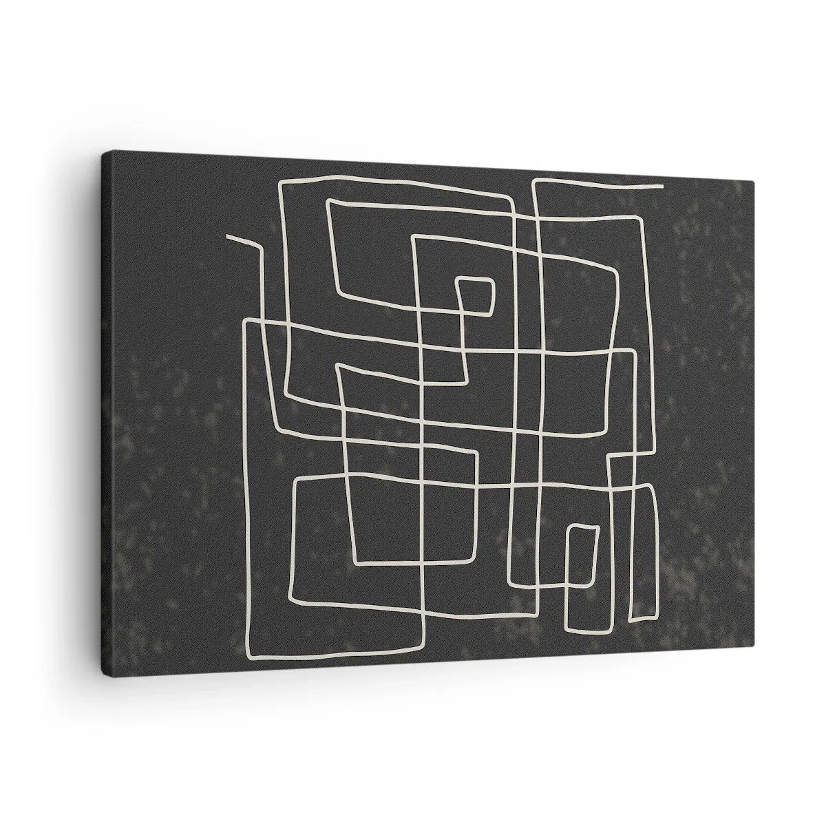 Bild auf Leinwand - Leinwandbild - Abstraktes geometrisches Muster auf dunklem Hintergrund - 70x50cm - Nicht so einfach - Moderne Wanddekoration für Wohnzimmer und Schlafzimmer ARTTOR