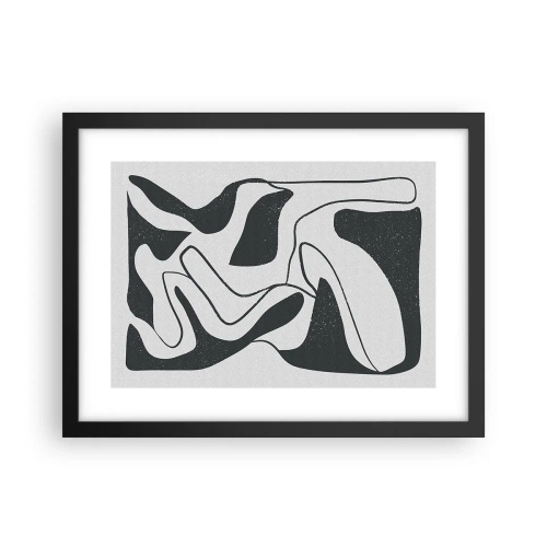 Poster in einem schwarzem Rahmen - Abstraktes Spiel im Labyrinth - 40x30 cm