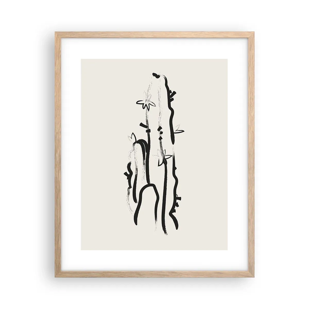 Poster in einem Rahmen aus heller Eiche - Blühendes Kraut - 40x50 cm