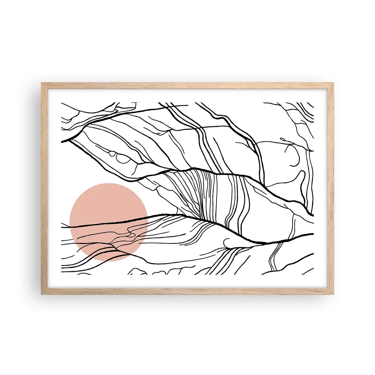 Poster in einem Rahmen aus heller Eiche - In einem Netz aus Zweigen - 70x50 cm