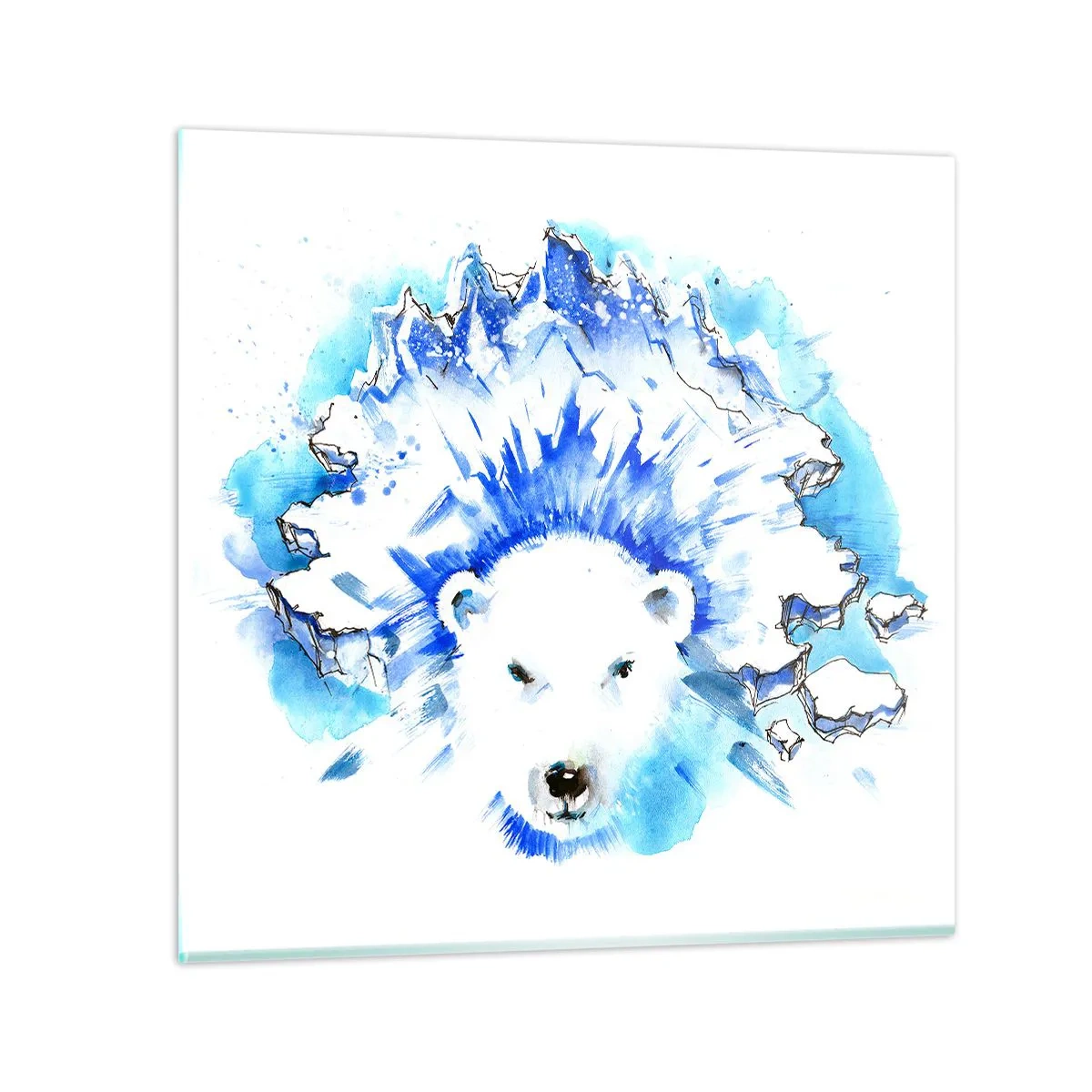 Glasbild - Bild auf glas - Der König der Arktis in einer Eiskrone - 60x60 cm