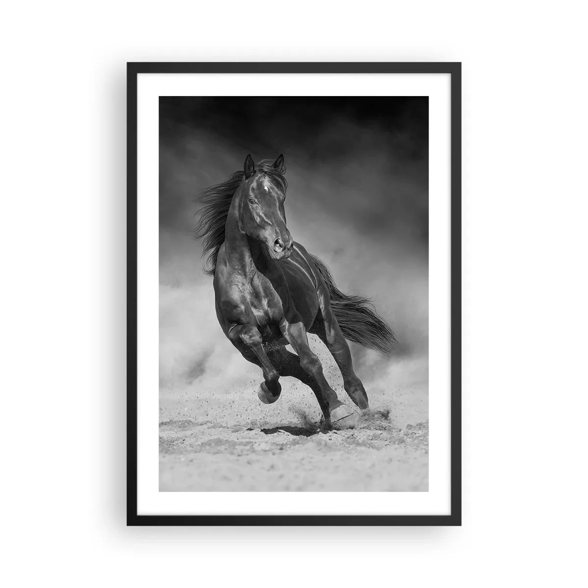 Poster in einem schwarzem Rahmen - Ein Außenseiter in einem dynamischen Rennen - 50x70cm - Würdig des Emirs selbst - Moderne Wanddekoration für Wohnzimmer und Schlafzimmer ARTTOR