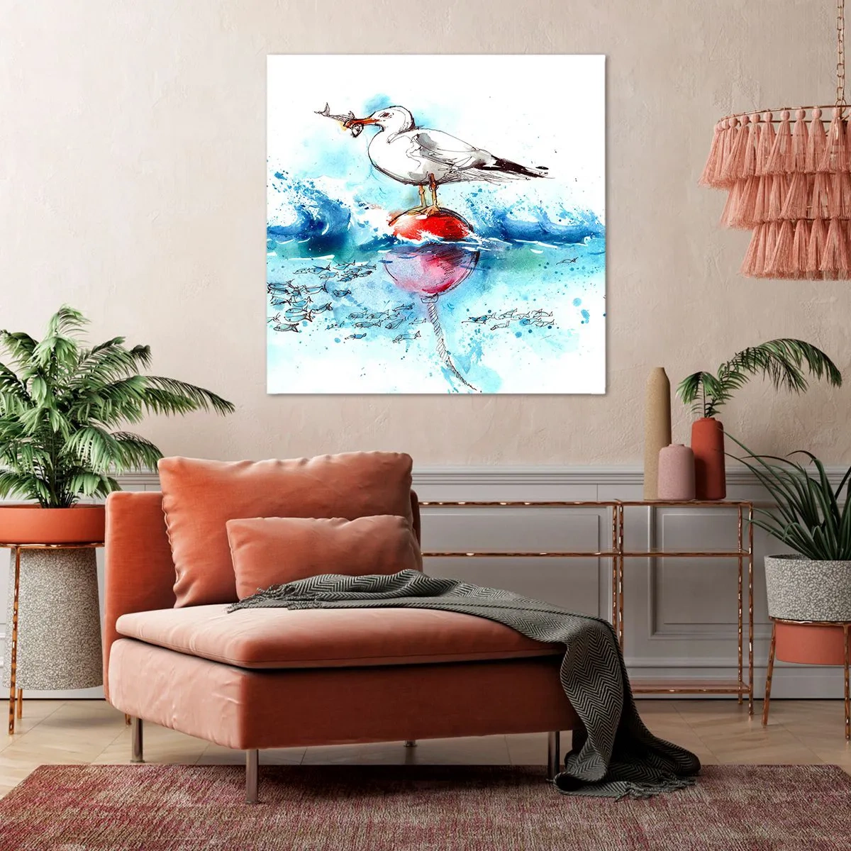 Bild auf Leinwand - Leinwandbild - Erfolgreicher Fang - 40x40 cm