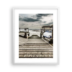 Poster in einem weißen Rahmen - Mitternachtsstrand - 40x50 cm