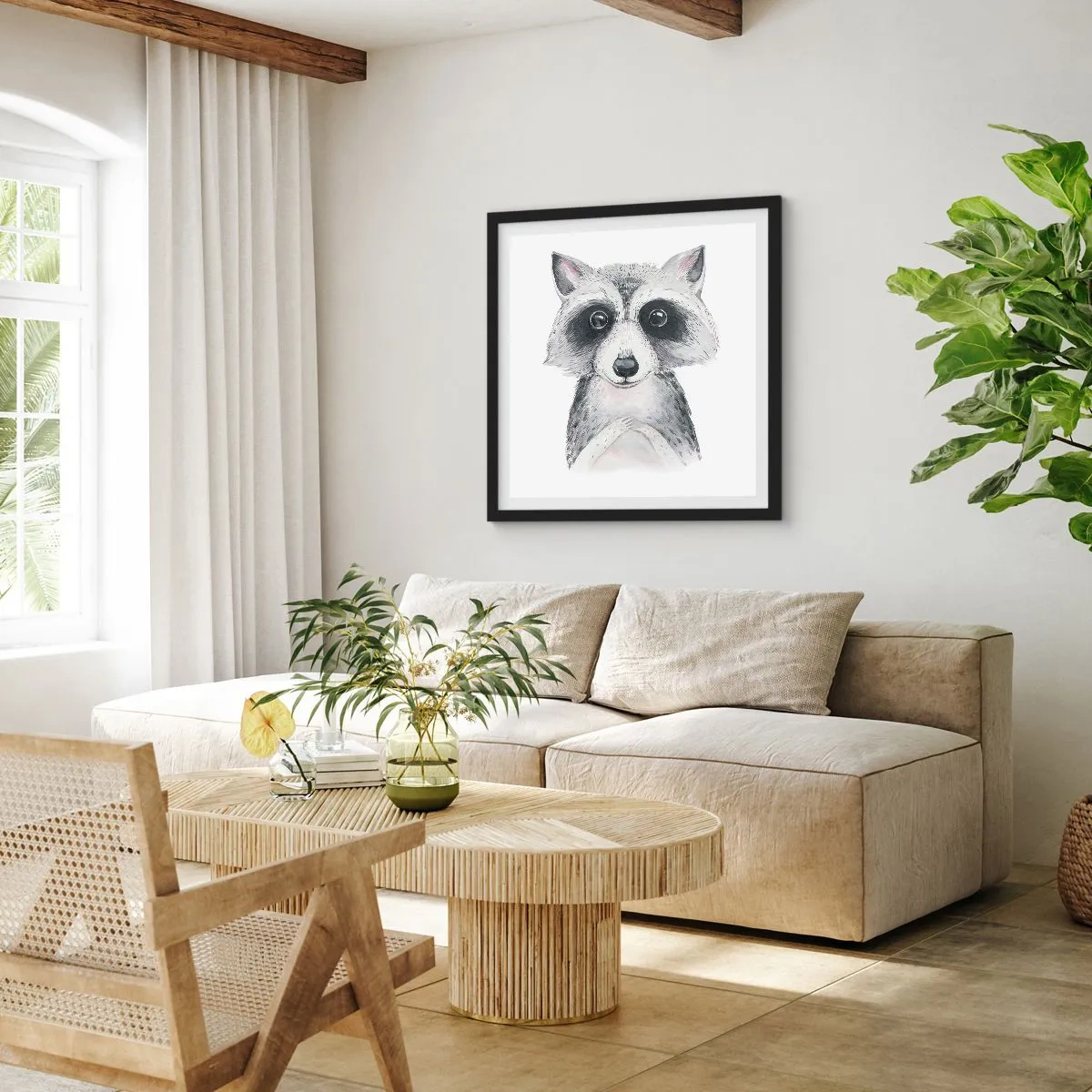 Poster in einem schwarzem Rahmen - Ein Moment zum Bewegen - 60x60 cm