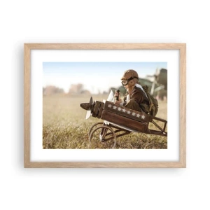 Poster in einem Rahmen aus heller Eiche - Start in Richtung eines Traums - 40x30 cm