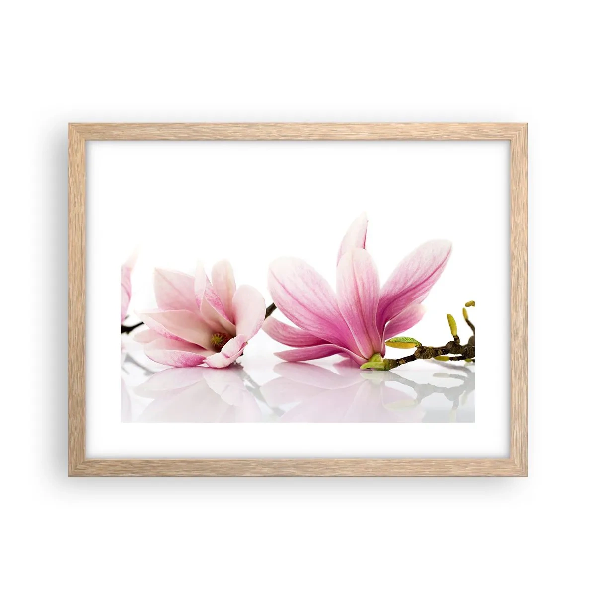 Poster in einem Rahmen aus heller Eiche - Zart wie ein Frühlingswind - 40x30 cm