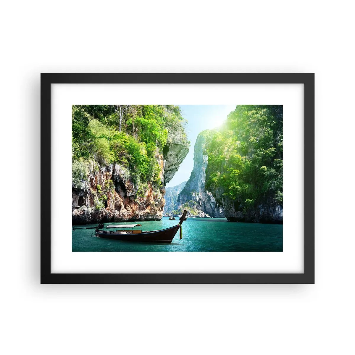 Poster in einem schwarzem Rahmen - Eine Einladung zu einer exotischen Reise - 40x30 cm