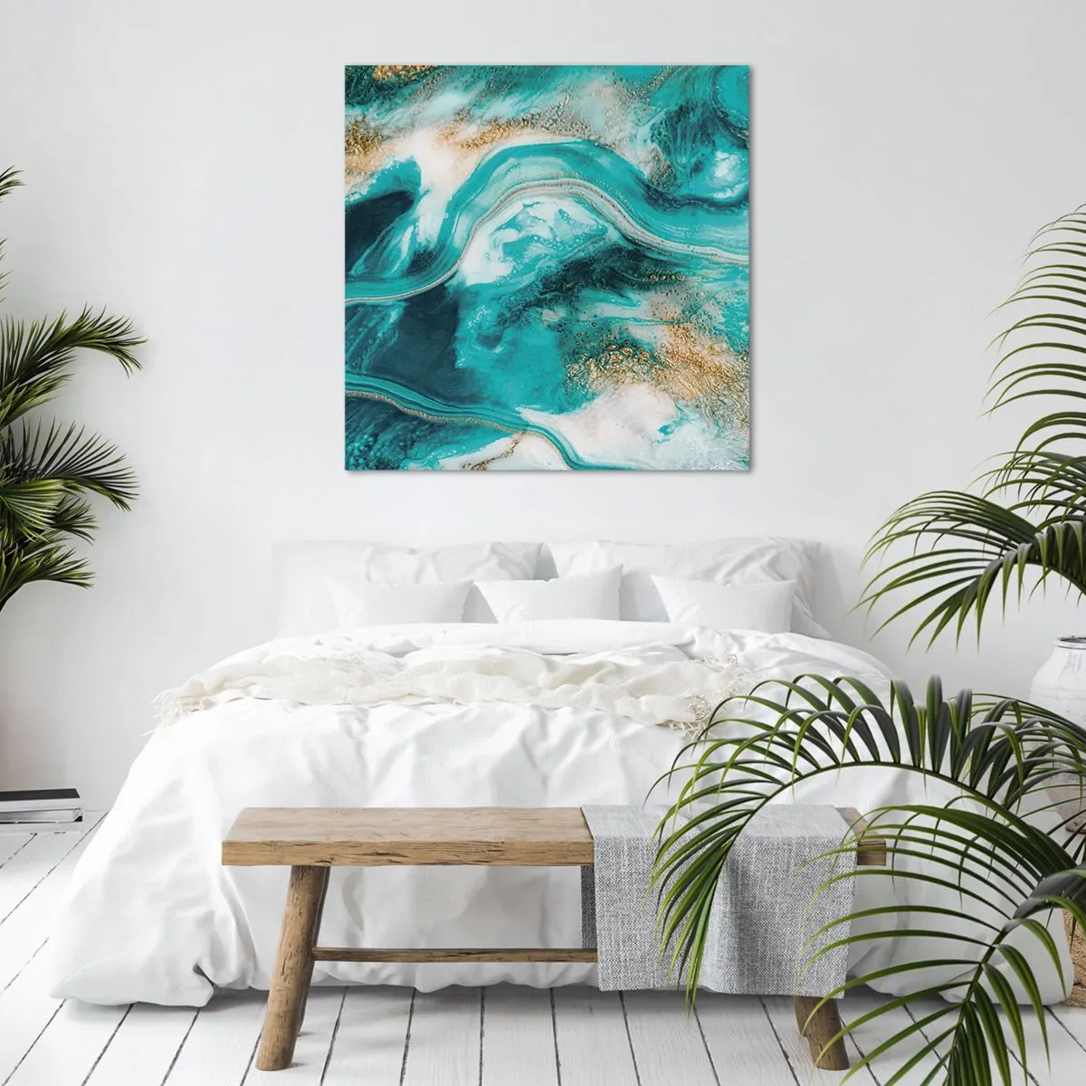 Bild auf Leinwand - Leinwandbild - Der Fluss aus Gold - 70x70 cm