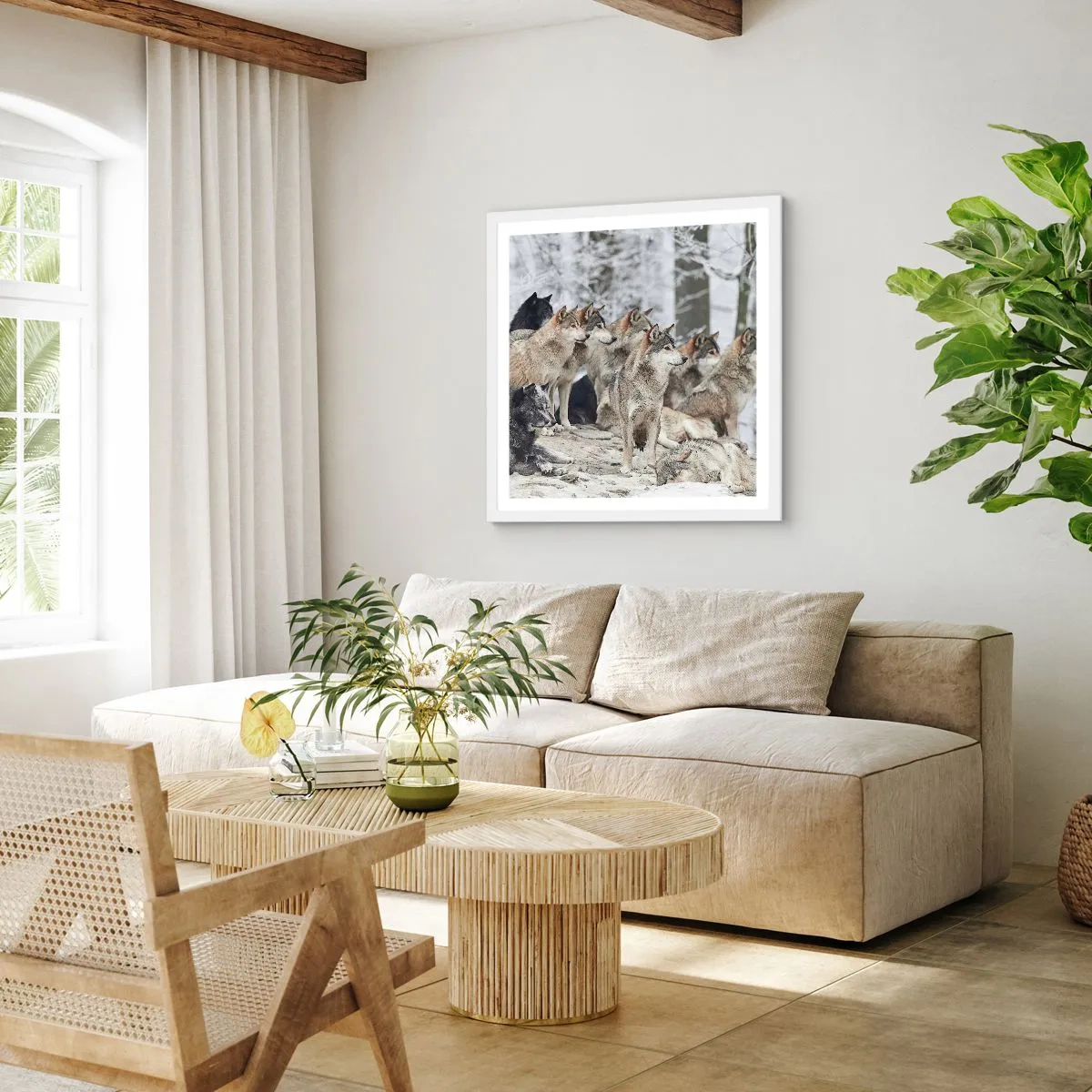 Poster in einem weißen Rahmen - Familie und Freunde - 60x60 cm