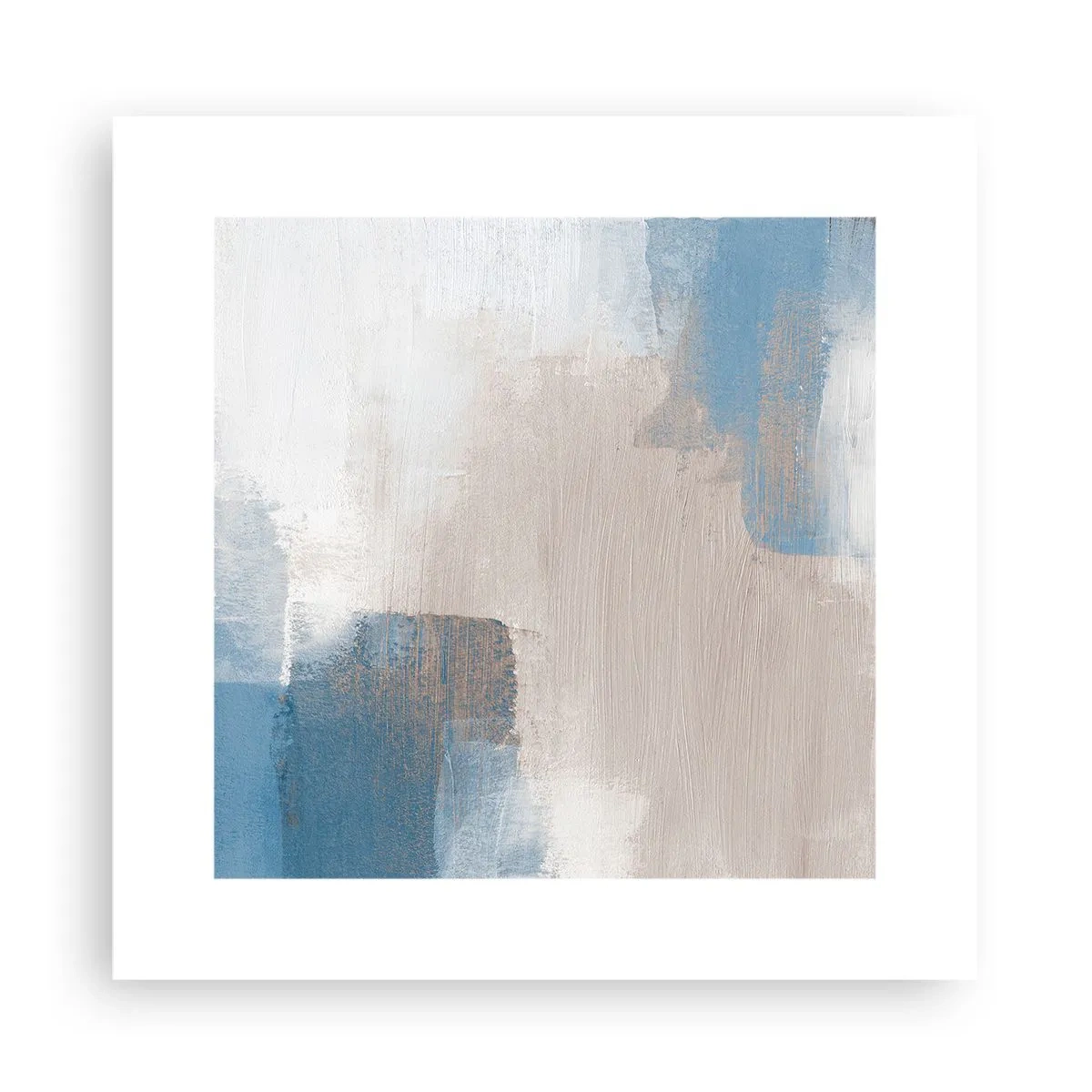 Poster - Rosa Abstraktion hinter einem blauen Vorhang - 30x30 cm