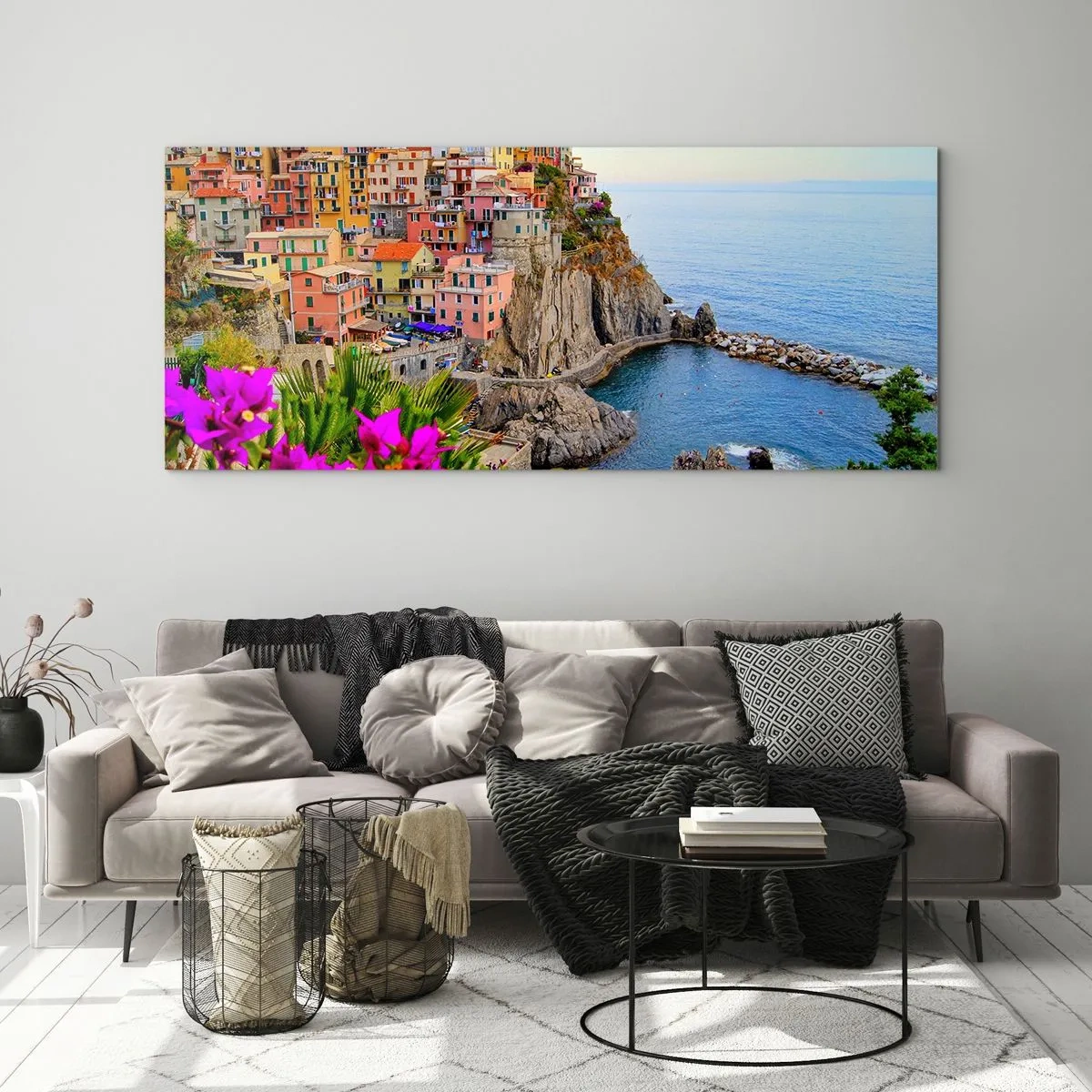 Glasbild - Bild auf glas - Lachende Stadt - 100x40 cm
