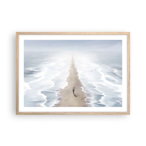 Poster in einem Rahmen aus heller Eiche - Glänzende Zukunft - 70x50 cm