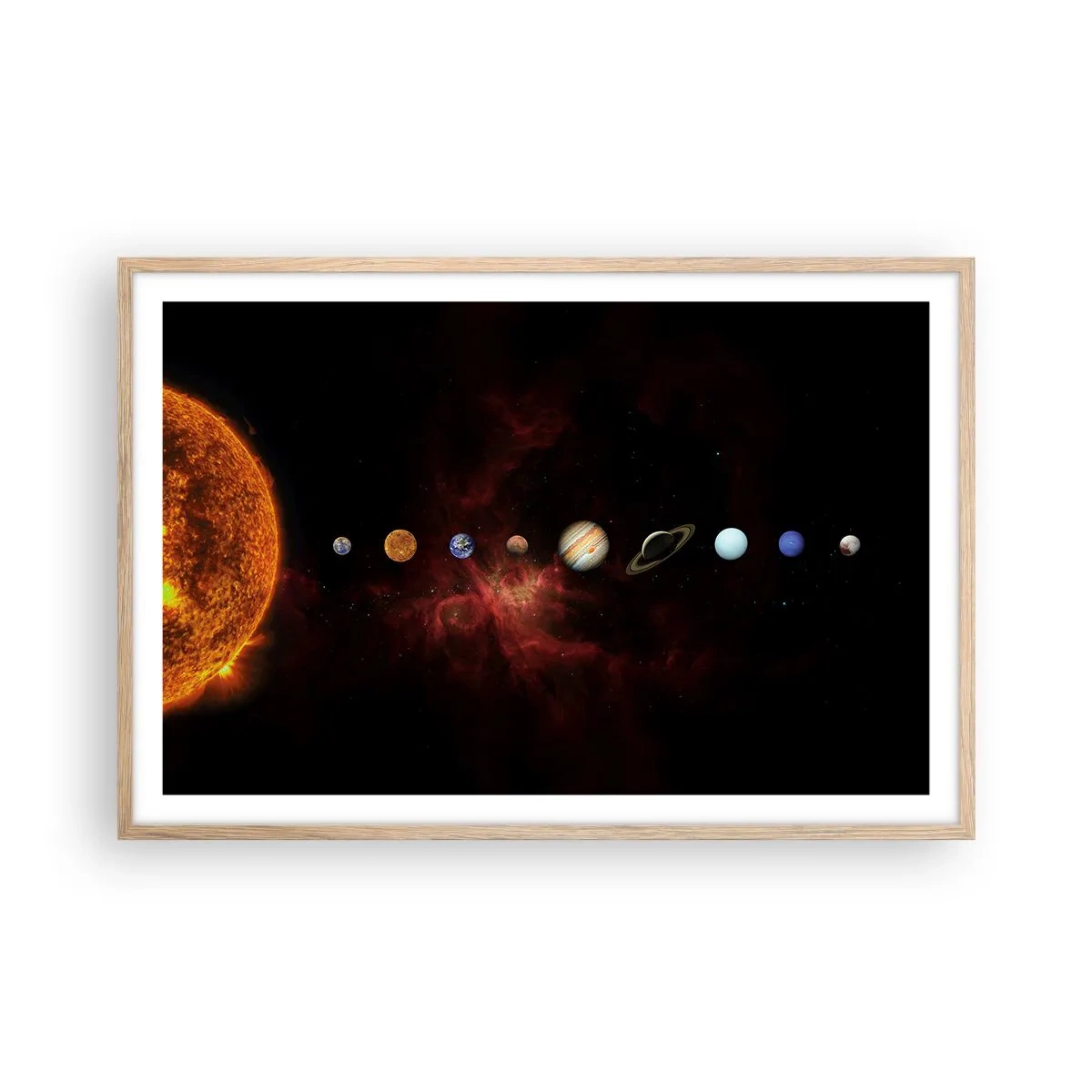 Poster in einem Rahmen aus heller Eiche - Unsere Nachbarschaft - 91x61 cm