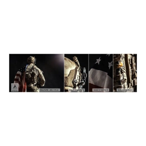 Fototapeten Muster Selbstklebend Deluxe Sticker - Darum - Soldat, Amerikanische Flagge, Kommando - 100x30 cm
