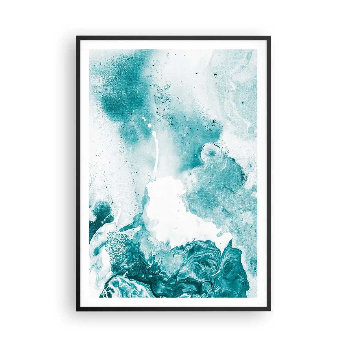 Poster in einem schwarzem Rahmen - Morast von Blau - 70x100 cm