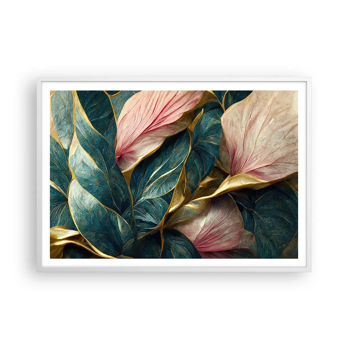 Poster in einem weißen Rahmen - Natürliche Eleganz und Stil - 100x70 cm