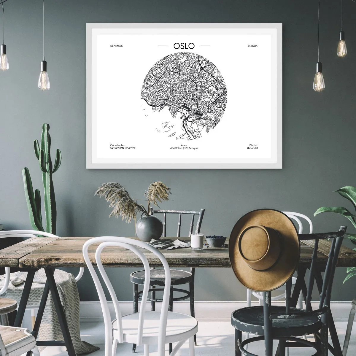 Poster in einem weißen Rahmen - Anatomie von Oslo - 40x30 cm