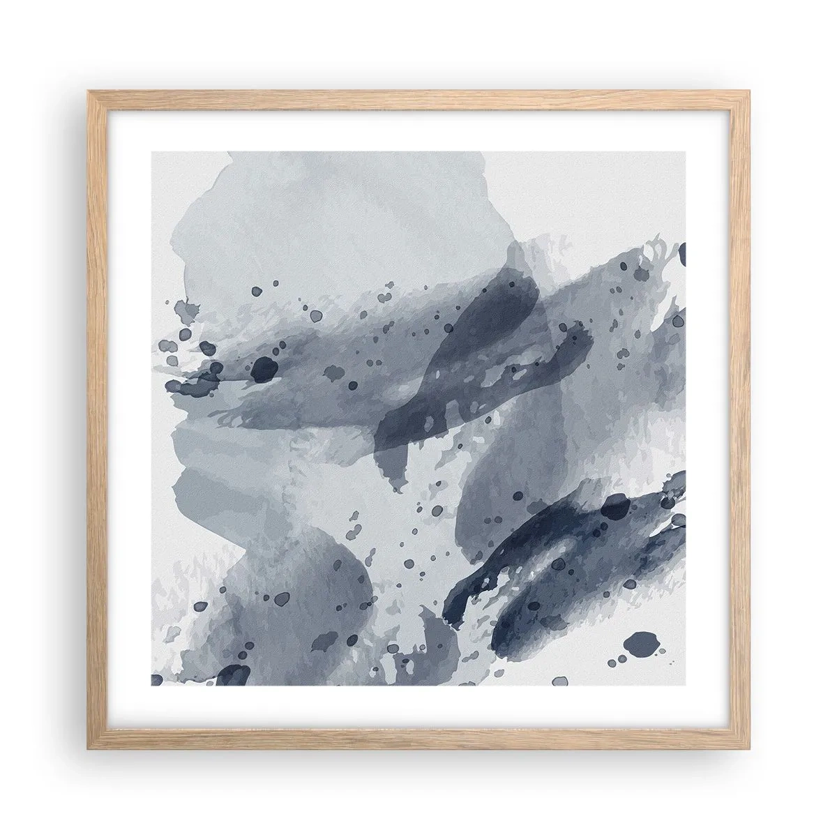 Poster in einem Rahmen aus heller Eiche - Eine Studie über die Natur des Wassers - 50x50 cm