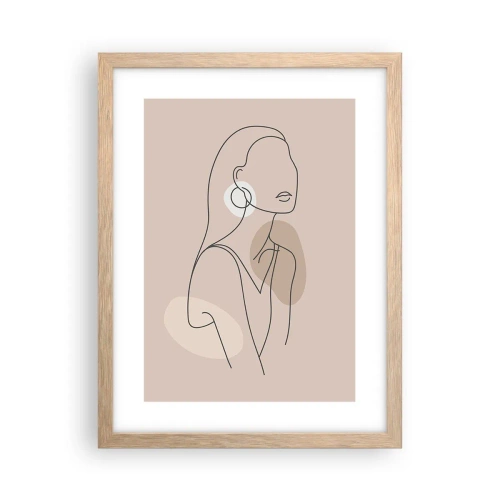 Poster in einem Rahmen aus heller Eiche - Mädchenhafte Ikone - 30x40 cm