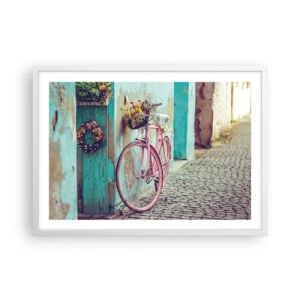 Poster in einem weißen Rahmen - Ich komme gleich wieder - 70x50 cm