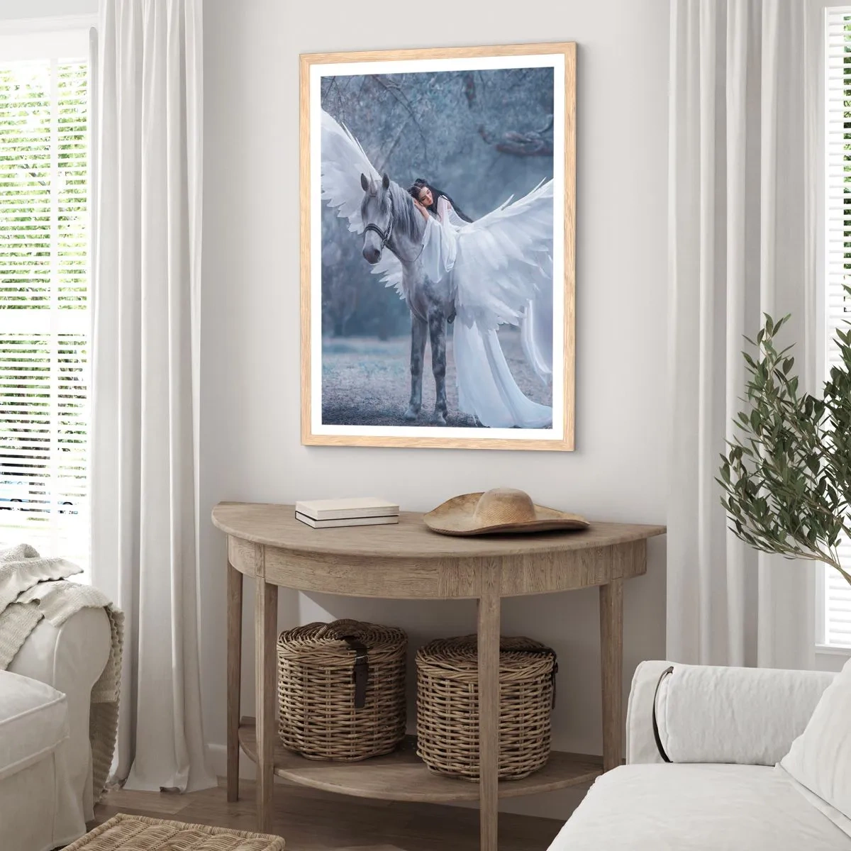 Poster in einem Rahmen aus heller Eiche - Ein inspirierter Moment - 30x40 cm