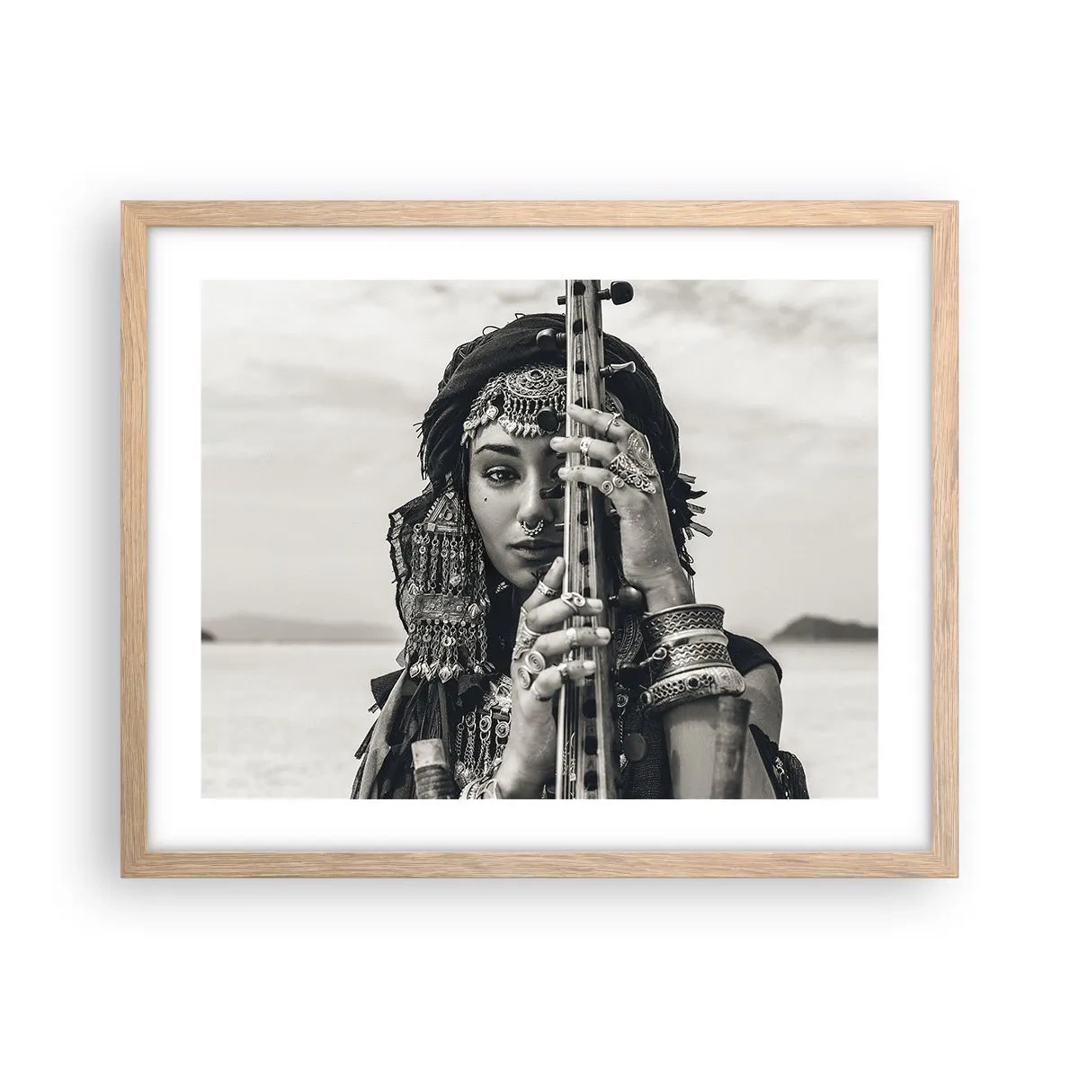 Poster in einem Rahmen aus heller Eiche - Die Musik des Orients selbst - 50x40 cm