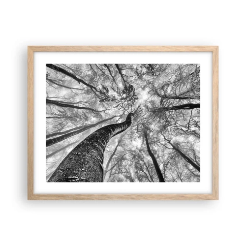 Poster in einem Rahmen aus heller Eiche - Rennen zum Licht - 50x40 cm