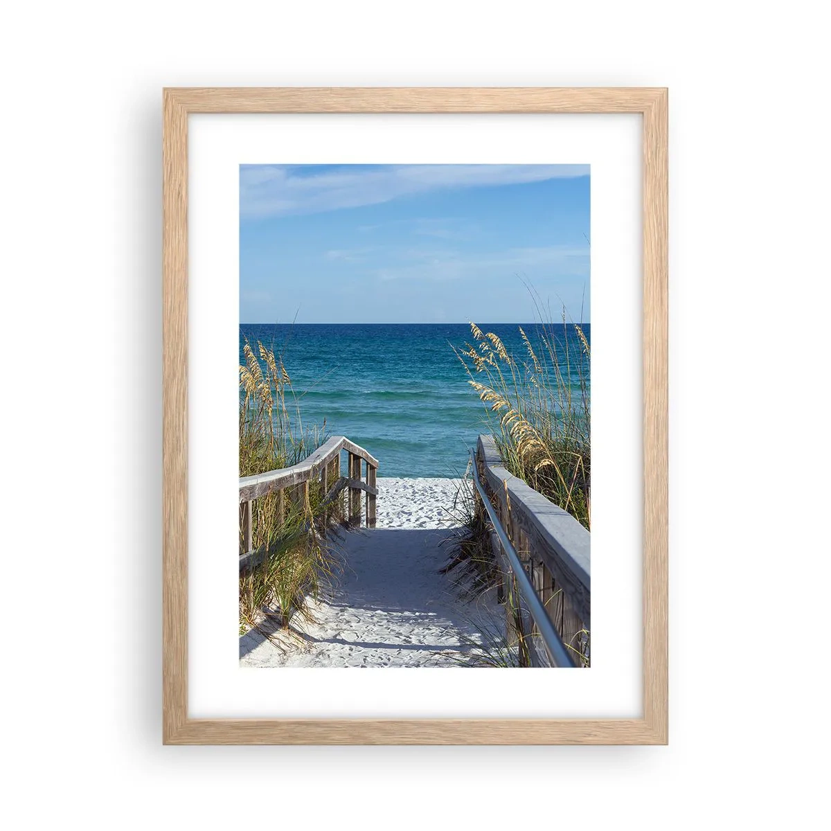 Poster in einem Rahmen aus heller Eiche - In der Sonne, im Wind - 30x40 cm