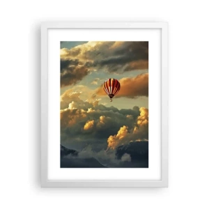Poster in einem weißen Rahmen - Ich fliege, weil ich es will - 30x40 cm