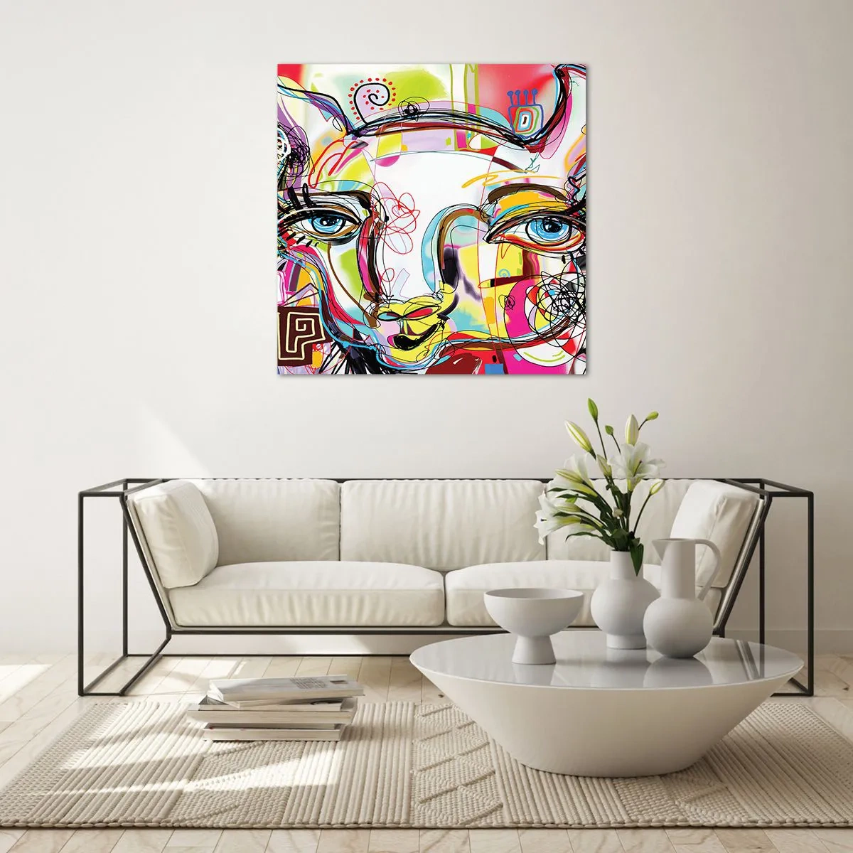 Glasbild - Bild auf glas - Der Reichtum des Abiturs der Katze - 60x60 cm