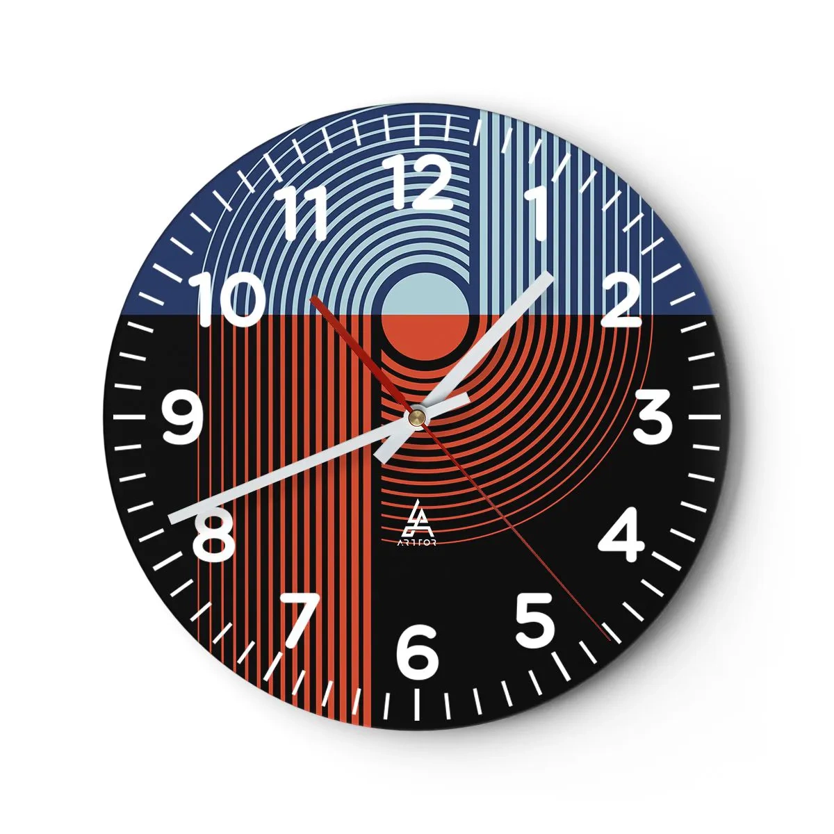 Wanduhr - Glasuhr - In einer geometrischen Umarmung - 40x40 cm