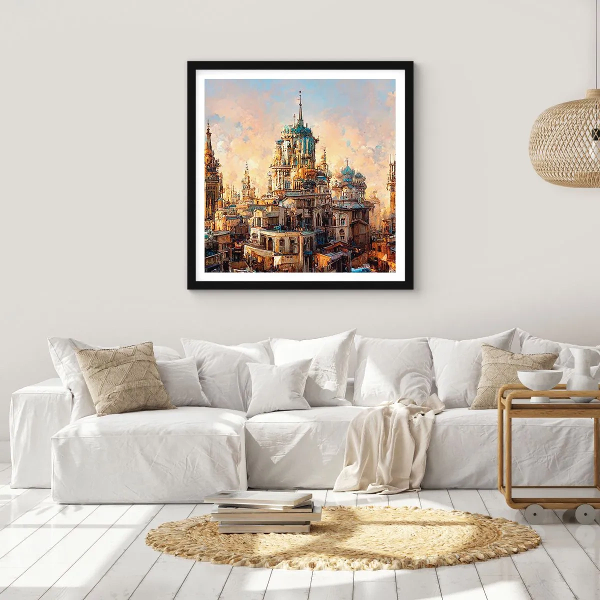 Poster in einem schwarzem Rahmen - Stadt der Städte - 60x60 cm