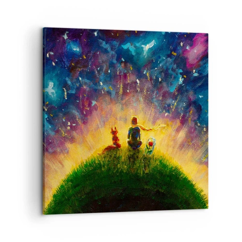 Bild auf Leinwand - Leinwandbild - Liebe und Freundschaft - die ganze Welt - 50x50 cm