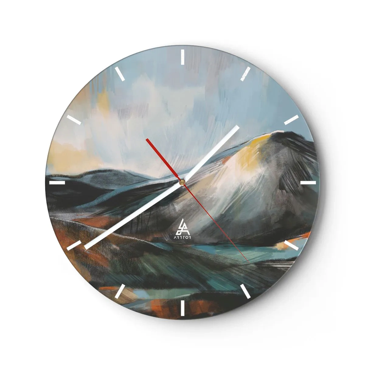 Wanduhr - Glasuhr - Roh und schön - 40x40 cm