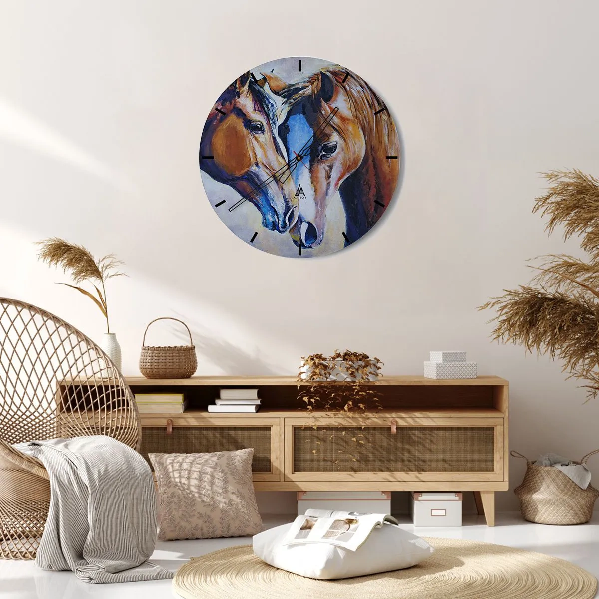 Wanduhr - Glasuhr - Ist es Freundschaft? ist es baby - 40x40 cm