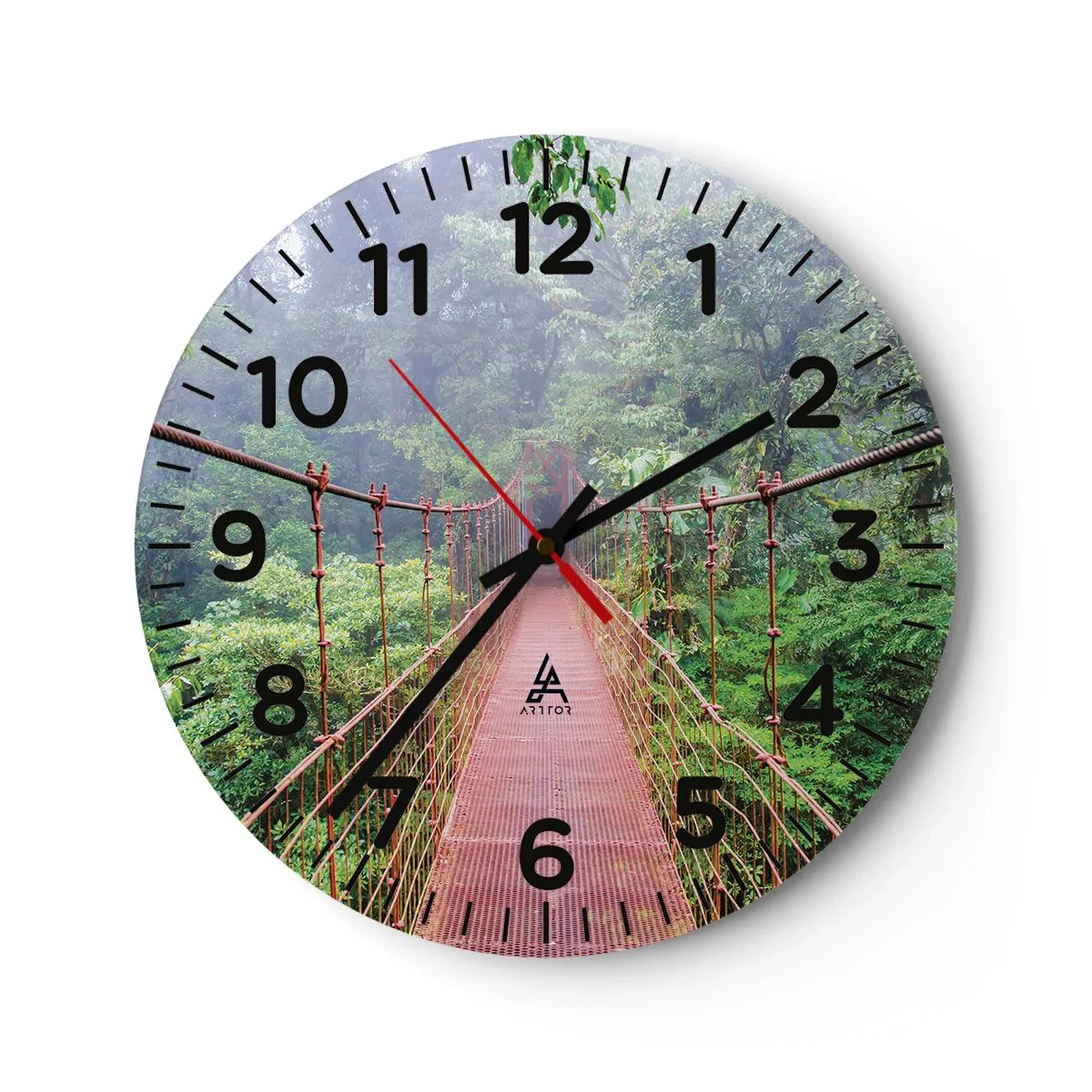 Wanduhr - Glasuhr - Über den Kronen aufgehängt - 40x40 cm