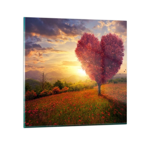 Glasbild - Bild auf glas - Berührt das Herz - 30x30 cm