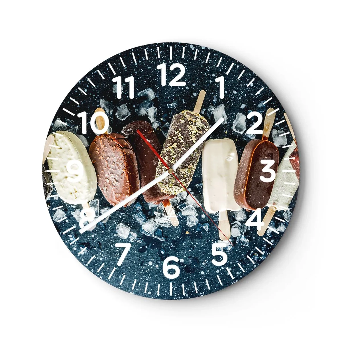 Wanduhr - Glasuhr - Geschmack des heißen Sommers - 40x40 cm