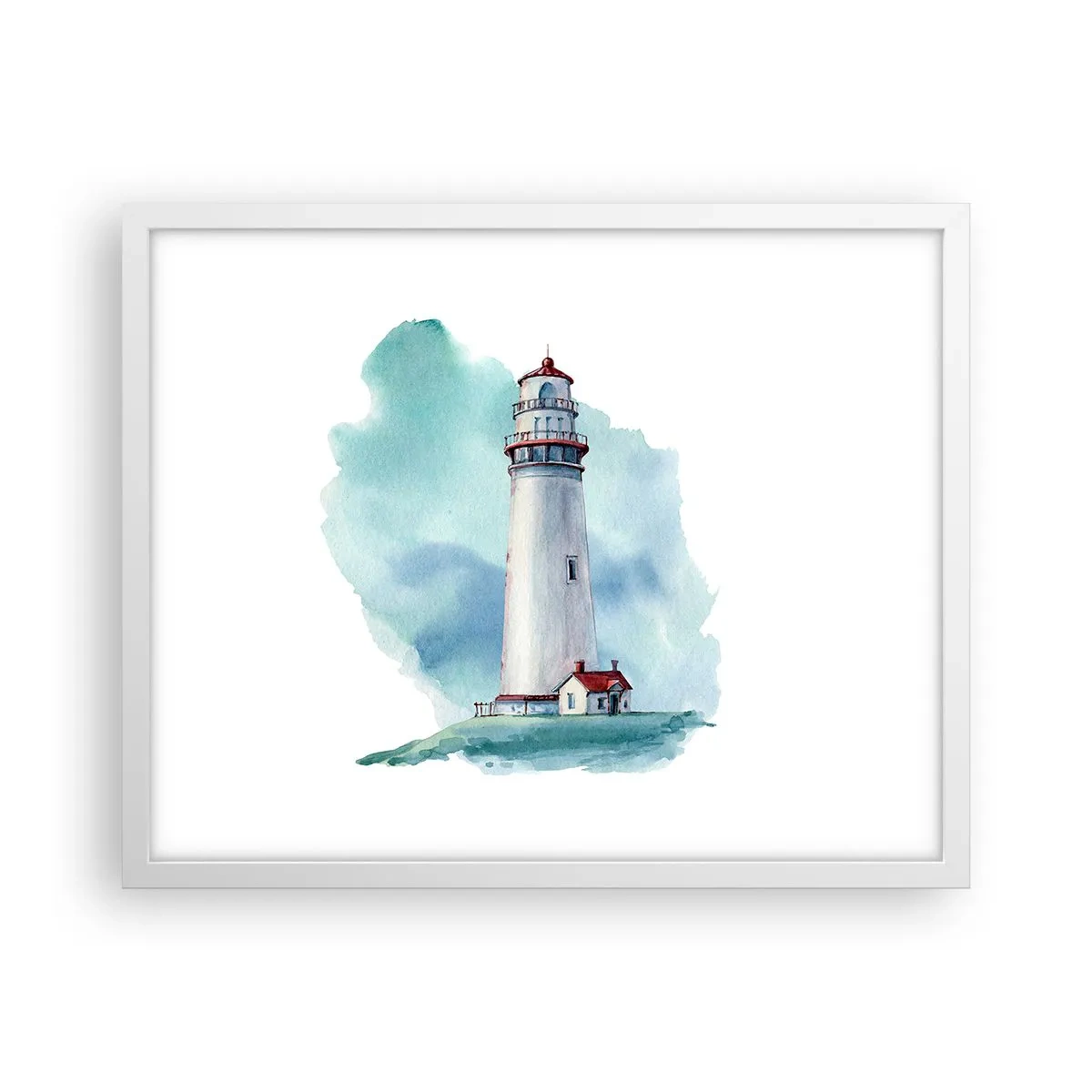 Poster in einem weißen Rahmen - Sanfte Schwester vom Blau - 50x40 cm