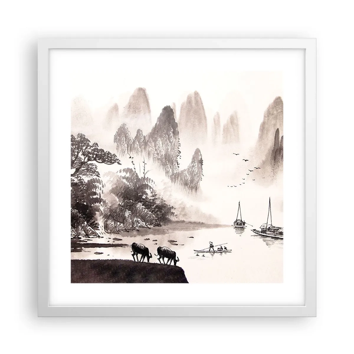 Poster in einem weißen Rahmen - Der exotische Alltag des Ostens - 40x40 cm