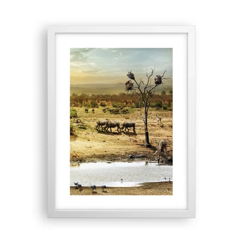 Poster in einem weißen Rahmen - Ein Fluss floss aus Eden ... - 30x40 cm