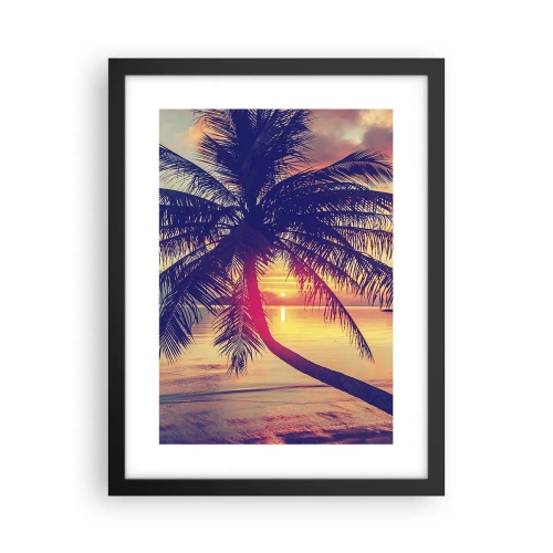 Poster in einem schwarzem Rahmen - Abend unter Palmen - 30x40 cm