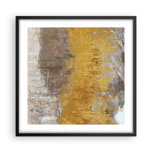 Poster in einem schwarzem Rahmen - Goldene Explosion - 50x50 cm