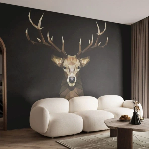Selbstklebende Fototapete Deluxe Sticker - Kubistischer Hirsch - Tiere, Reh, Grafik - 500x350 cm