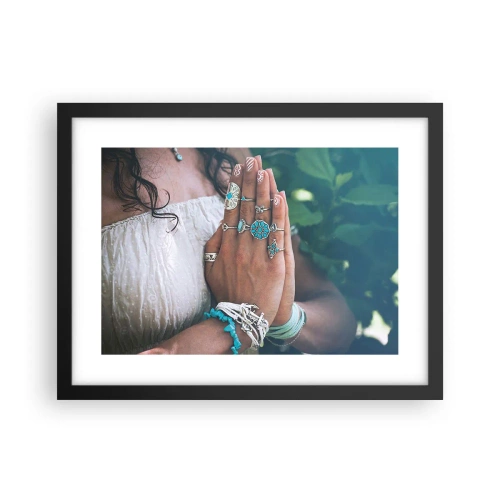 Poster in einem schwarzem Rahmen - Willkommen im Zentrum des Seins - 40x30 cm