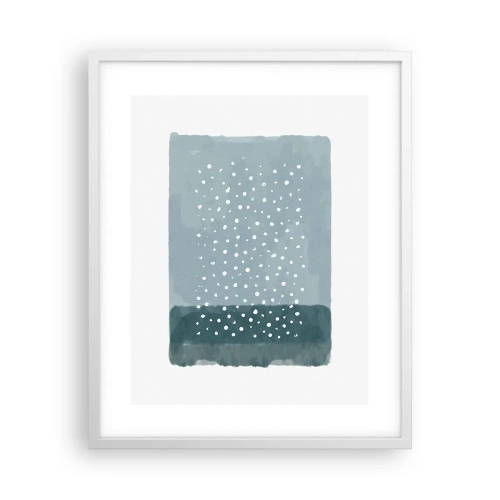 Poster in einem weißen Rahmen - Auf Blau gewachsen - 40x50 cm