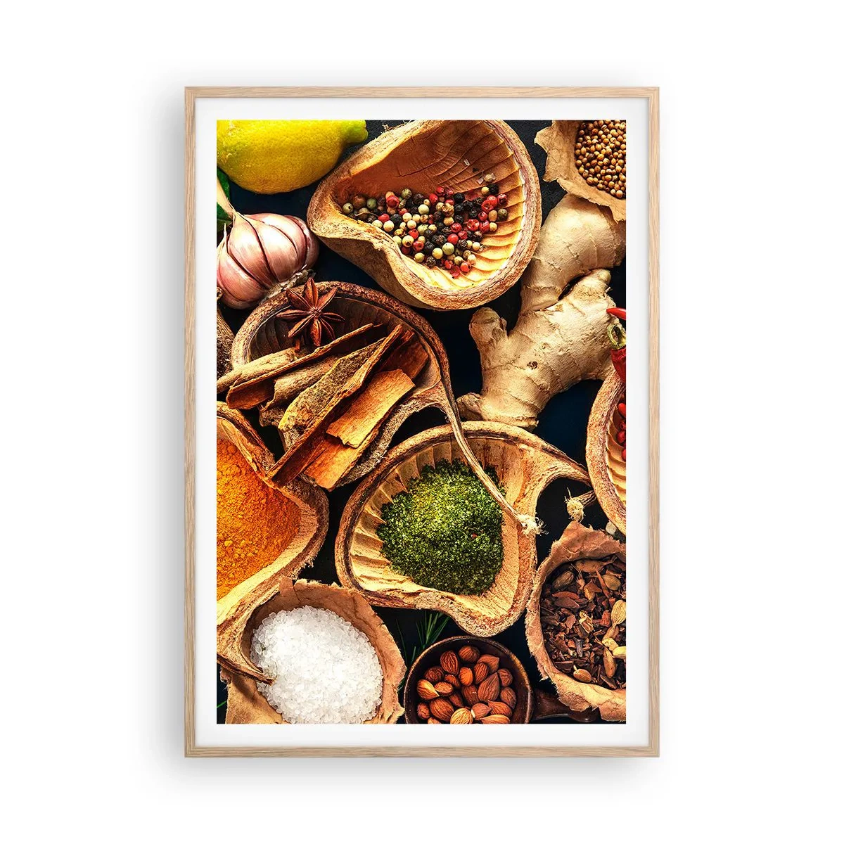 Poster in einem Rahmen aus heller Eiche - Nimm was du willst - 70x100 cm