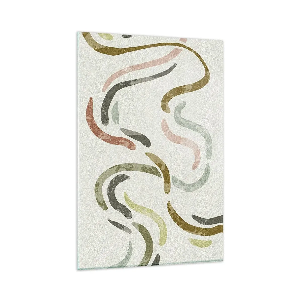 Glasbild - Bild auf glas - Abstrakte Bögen in Pastellfarben - 80x120cm - Fröhlicher Tanz der Abstraktion - Moderne Wanddekoration für Wohnzimmer und Schlafzimmer ARTTOR